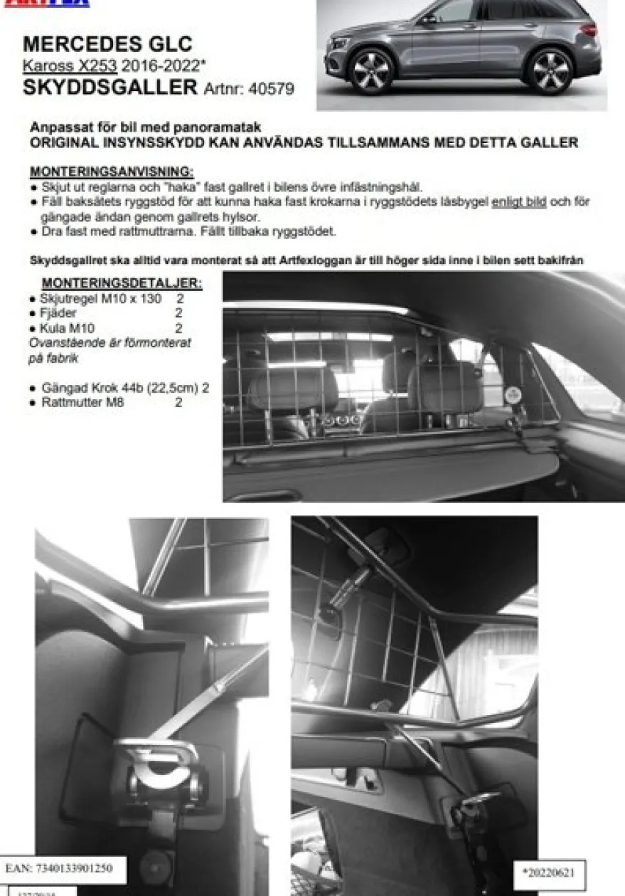 Artfex Lastgaller / Hundgaller Mercedes X253 GLC 2016-2022