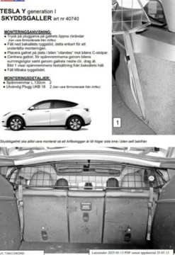 Artfex Lastgaller / Hundgaller Tesla Model Y 2020-><noscript><img width=