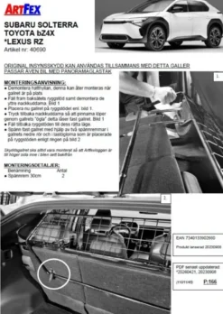Artfex Lastgaller / Hundgaller Toyota BZ4X, Subaru Solterra, Lexus RZ