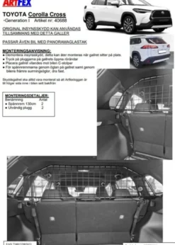 Artfex Lastgaller / Hundgaller Toyota Corolla Cross 2021->