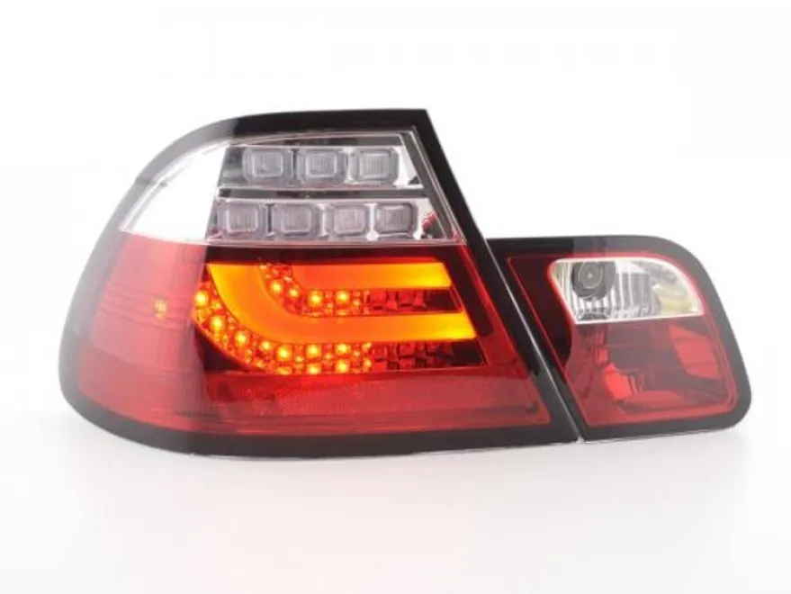 Baklampor LED Krom/Röd BMW 3-Serien E46 Coupe 1999-2002