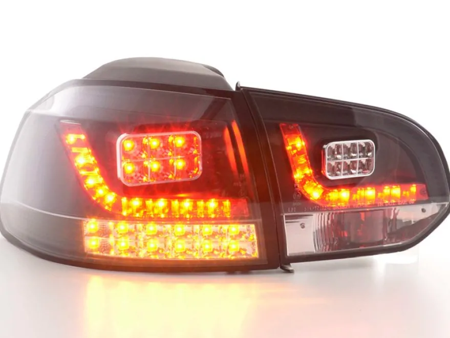Baklampor LED Svart VW Golf MK6 2008-2013