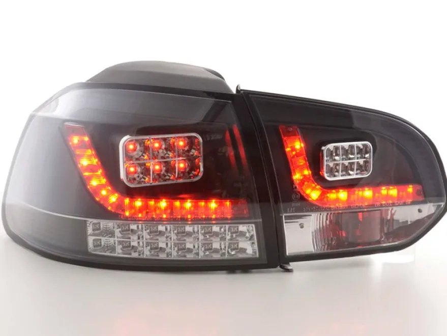 Baklampor LED Svart VW Golf MK6 2008-2013