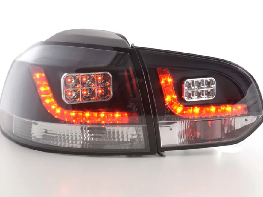 Baklampor LED Svart VW Golf MK6 2008-2013
