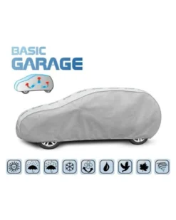 Bilöverdrag Basic Garage L2 Hatchback 430–455 cm – Ljusgrå
