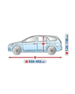 Bilöverdrag Basic Garage L2 Hatchback 430–455 cm – Ljusgrå