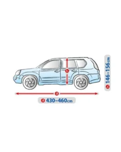Bilöverdrag Basic Garage L SUV 430–460 cm – Ljusgrå