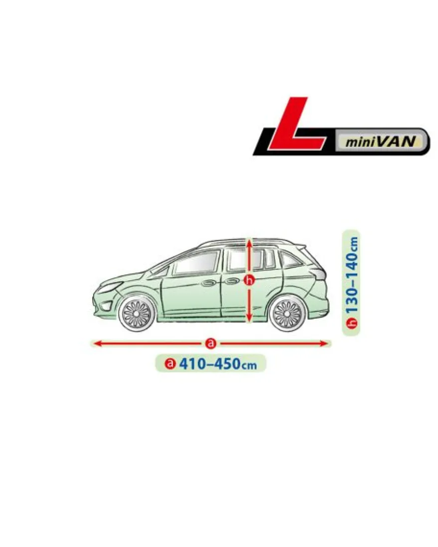 Bilöverdrag Membrane Garage L Mini Van 410–450 cm – Grön
