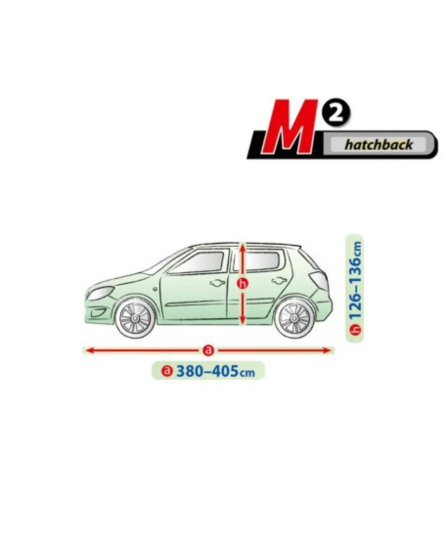 Bilöverdrag Membrane Garage M2 Hatchback 380–405 cm – Grön