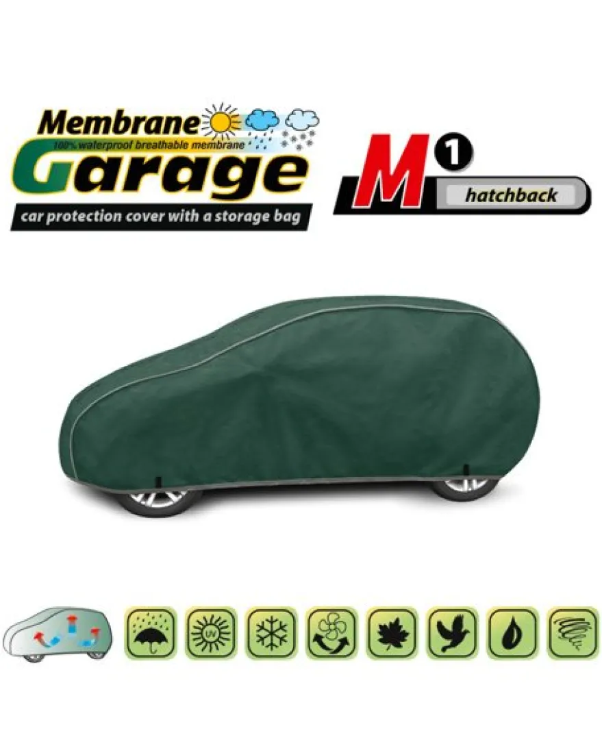 Bilöverdrag Membrane Garage M2 Hatchback 355–380 cm – Grön