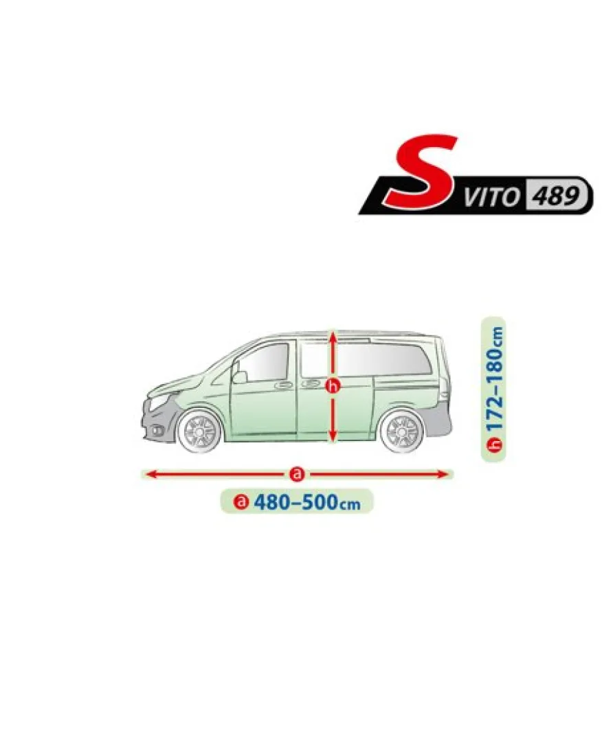 Bilöverdrag Mobile Garage Mercedes Vito S Campervan 480–500 cm – Grå