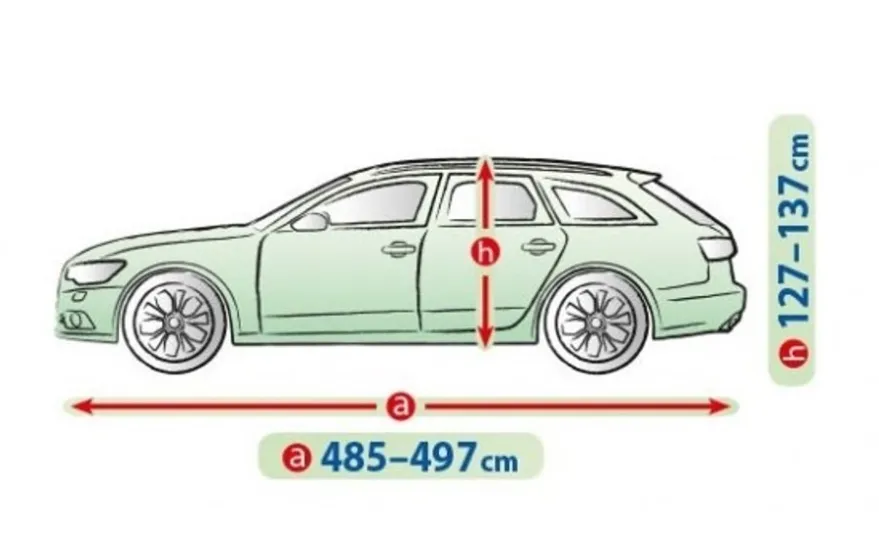 Bilöverdrag Mobile Garage XXL Kombi 485–497 cm – Grå