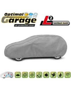 Bilöverdrag Optimal Garage L1 Hatchback/Kombi 430–455 cm – Grå