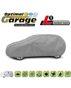 Bilöverdrag Optimal Garage L1 Hatchback/Kombi 405–430 cm – Grå
