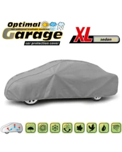 Bilöverdrag Optimal Garage XL Sedan 472–500 cm – Grå