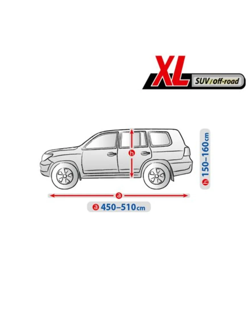 Bilöverdrag Optimal Garage XL SUV 450–510 cm – Grå