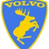 Emblem Sköld Volvo Stegrande Älg Blå/Gul - Höger