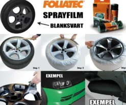 FoliaTec Sprayfilm Svart Blank 1x Burk 400ml (ca 2st fälgar)