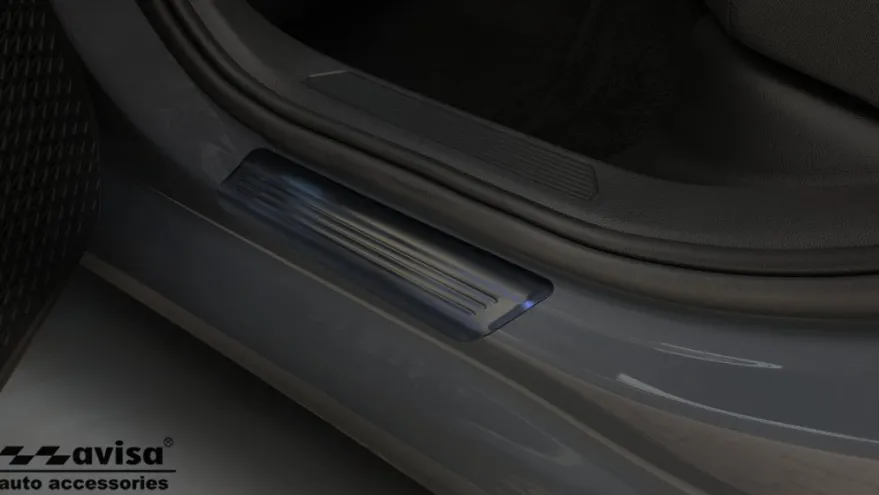 Instegslister i Blank Svart Stål VW Golf VIII Hatchback 2019->