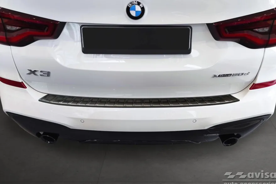 Lastskydd Rostfri Borstad Metall Svart BMWX3 G01 M-paket M-Sport 2017->