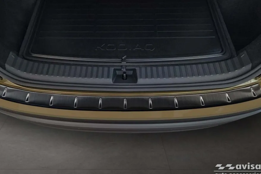 Lastskydd Rostfri Borstad Metall Svart Skoda Kodiaq II 2024->