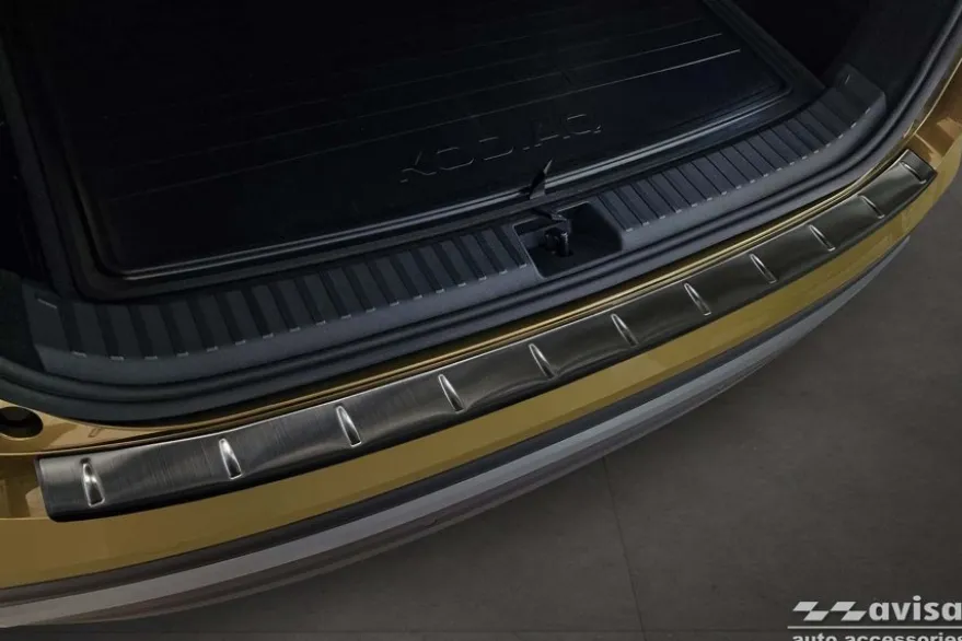 Lastskydd Rostfri Borstad Metall Svart Skoda Kodiaq II 2024->