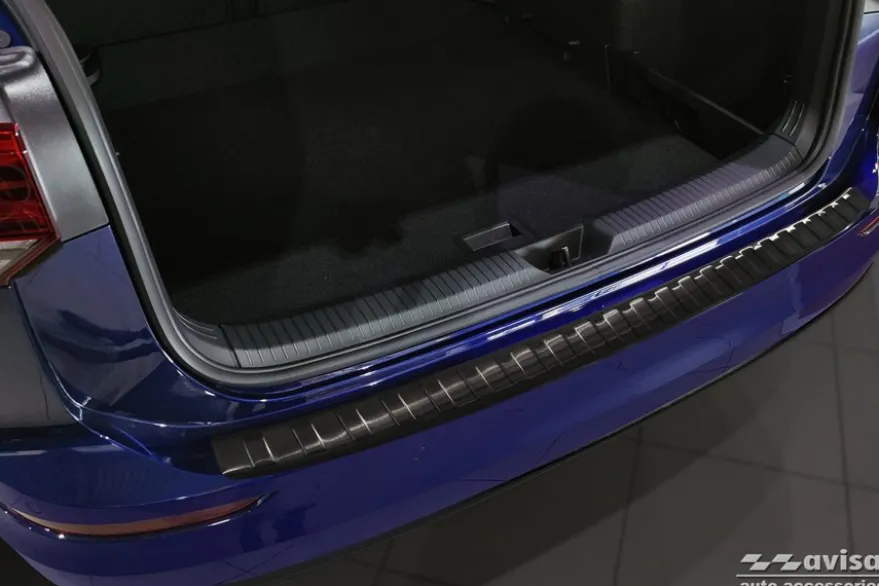 Lastskydd Rostfri Borstad Metall Svart VW Golf VIII Variant 2020->