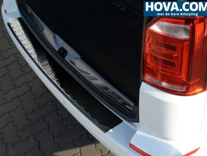 Lastskydd Rostfri Borstad Metall Svart VW Transporter T6, Caravelle T6 2015->