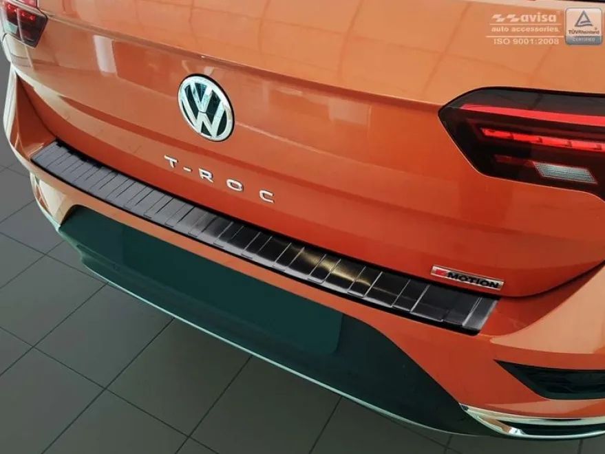 Lastskydd Rostfri Borstad Metall Svart VW T-ROC 2017->