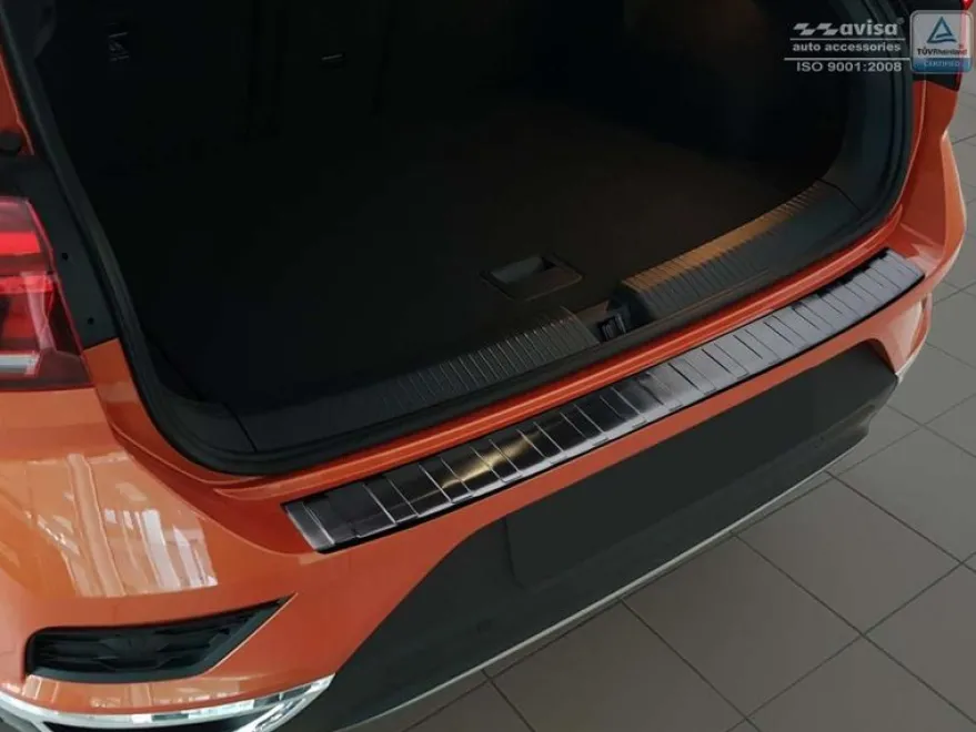 Lastskydd Rostfri Borstad Metall Svart VW T-ROC 2017->