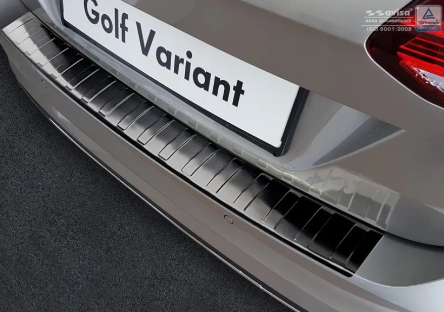 Lastskydd Rostfri Borstad Svart Metall Volkswagen Golf VII Variant 2017-2019