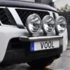 Modellanpassad Voolbar Ljusbåge till Nissan Navara D40 (King Cab) 2010-2015 Fästen för 2 extraljus