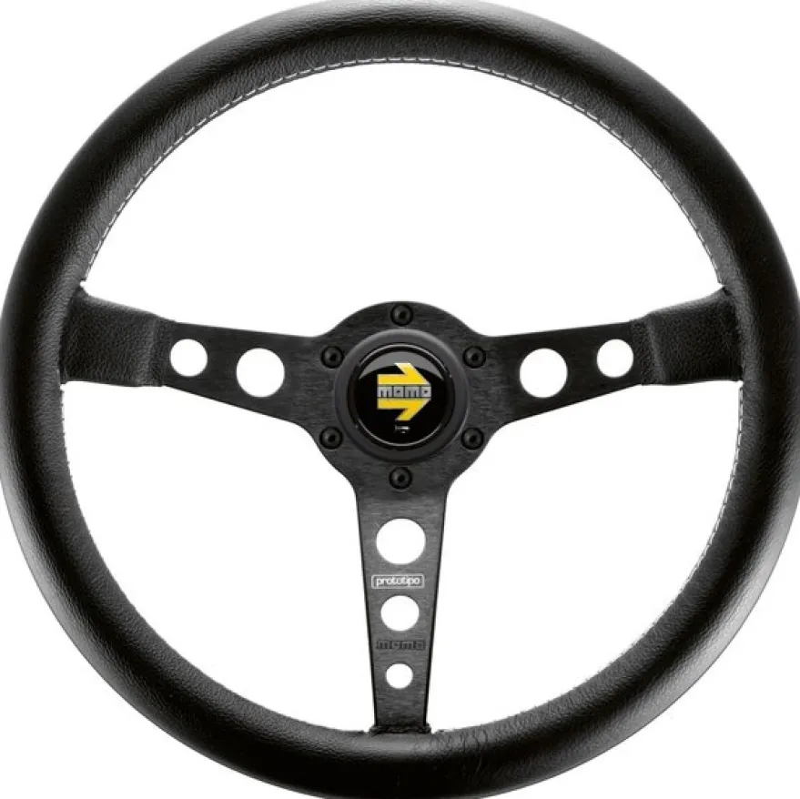 Momo Ratt Prototipo Svart 370mm Läder