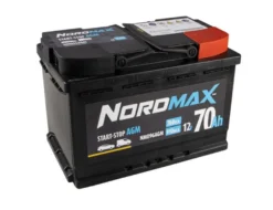 NordMax AGM Start/Stoppbatteri 12V 70Ah 760A