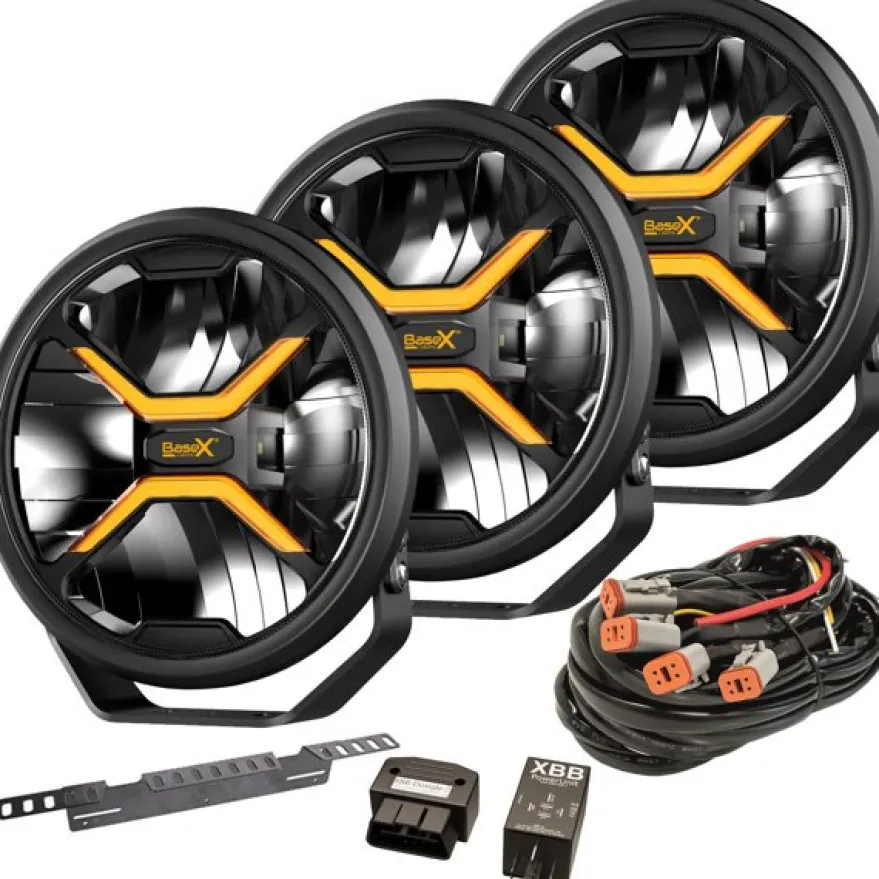 3-Pack LED Extraljus BaseX 9" 360W XBB