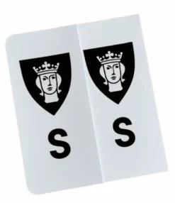 S-Märke Sankt Erik Nummerskylt Vit/Svart