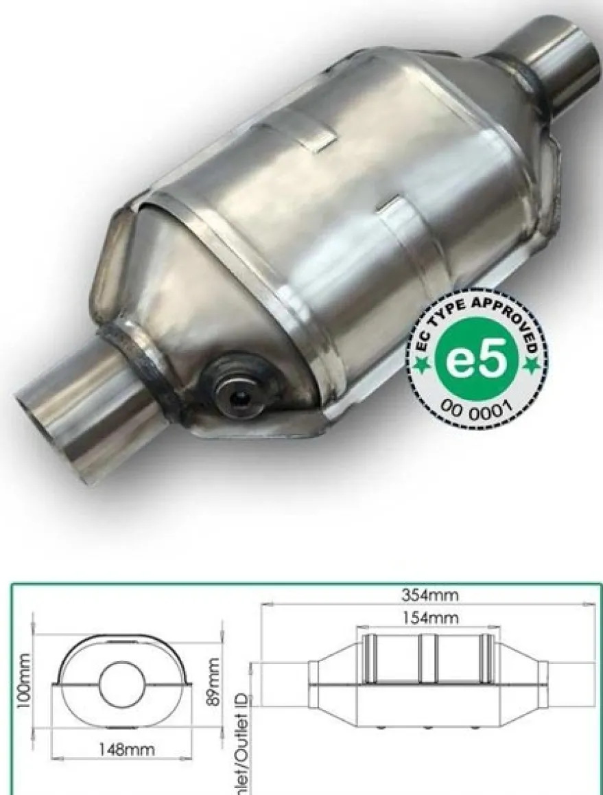 Sport Katalysator 2 ½ tum Metallisk