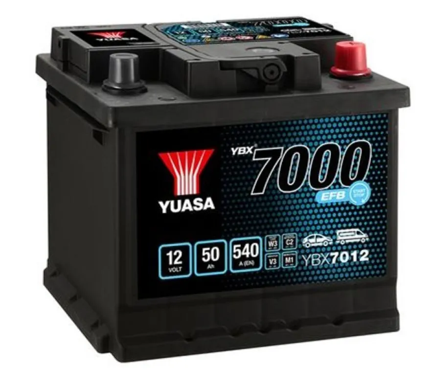 Yuasa EFB YBX7012 12V 50Ah 540A Start Stopp BilBatteri