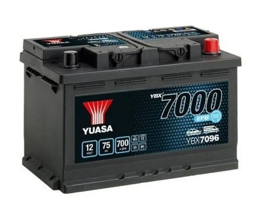 Yuasa EFB YBX7096 12V 75Ah 700A Start Stopp BilBatteri